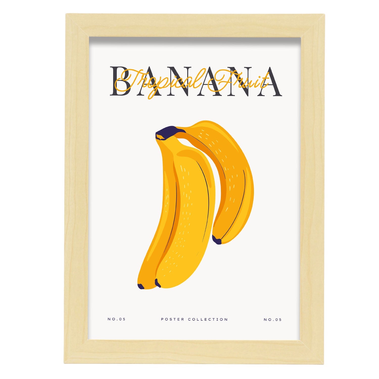 Banana-Artwork-Nacnic-A4-Marco Madera clara-Nacnic Estudio SL