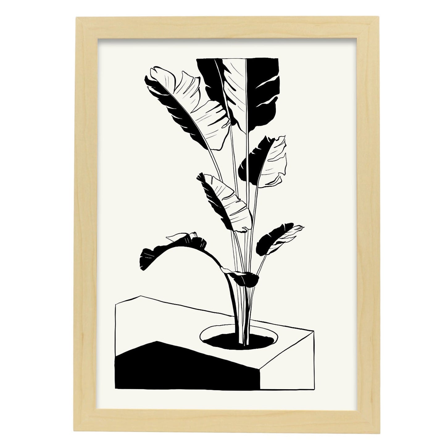 Banana Tree-Artwork-Nacnic-A3-Marco Madera clara-Nacnic Estudio SL