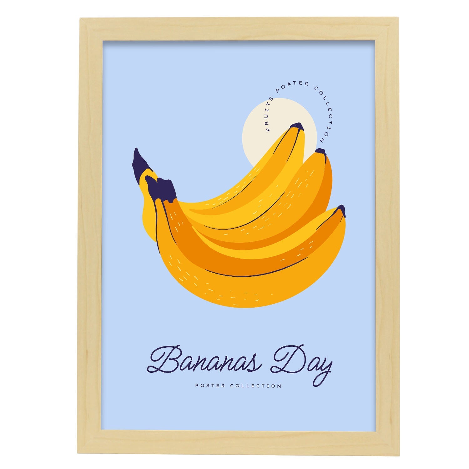 Bananas Day-Artwork-Nacnic-A3-Marco Madera clara-Nacnic Estudio SL