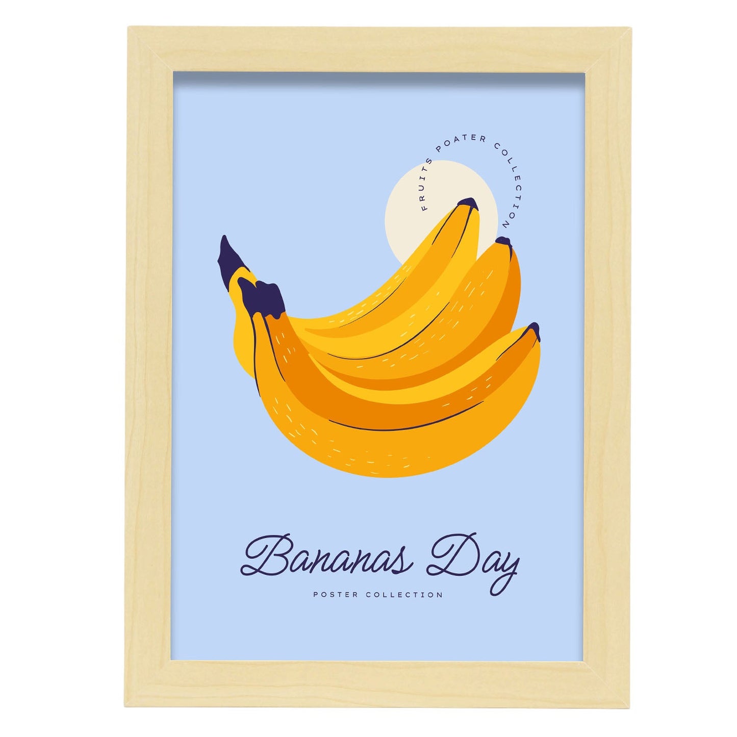 Bananas Day-Artwork-Nacnic-A4-Marco Madera clara-Nacnic Estudio SL