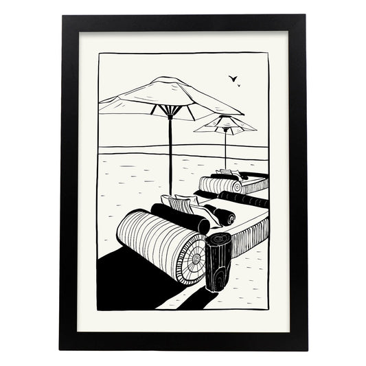 Beachside Umbrella-Artwork-Nacnic-A3-Sin marco-Nacnic Estudio SL