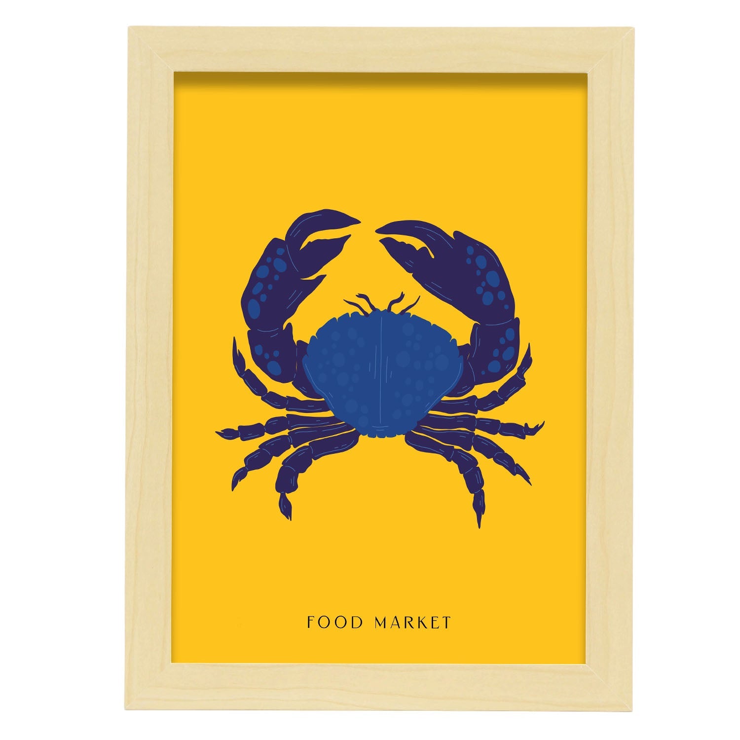 Big Claw Crab-Artwork-Nacnic-A4-Marco Madera clara-Nacnic Estudio SL