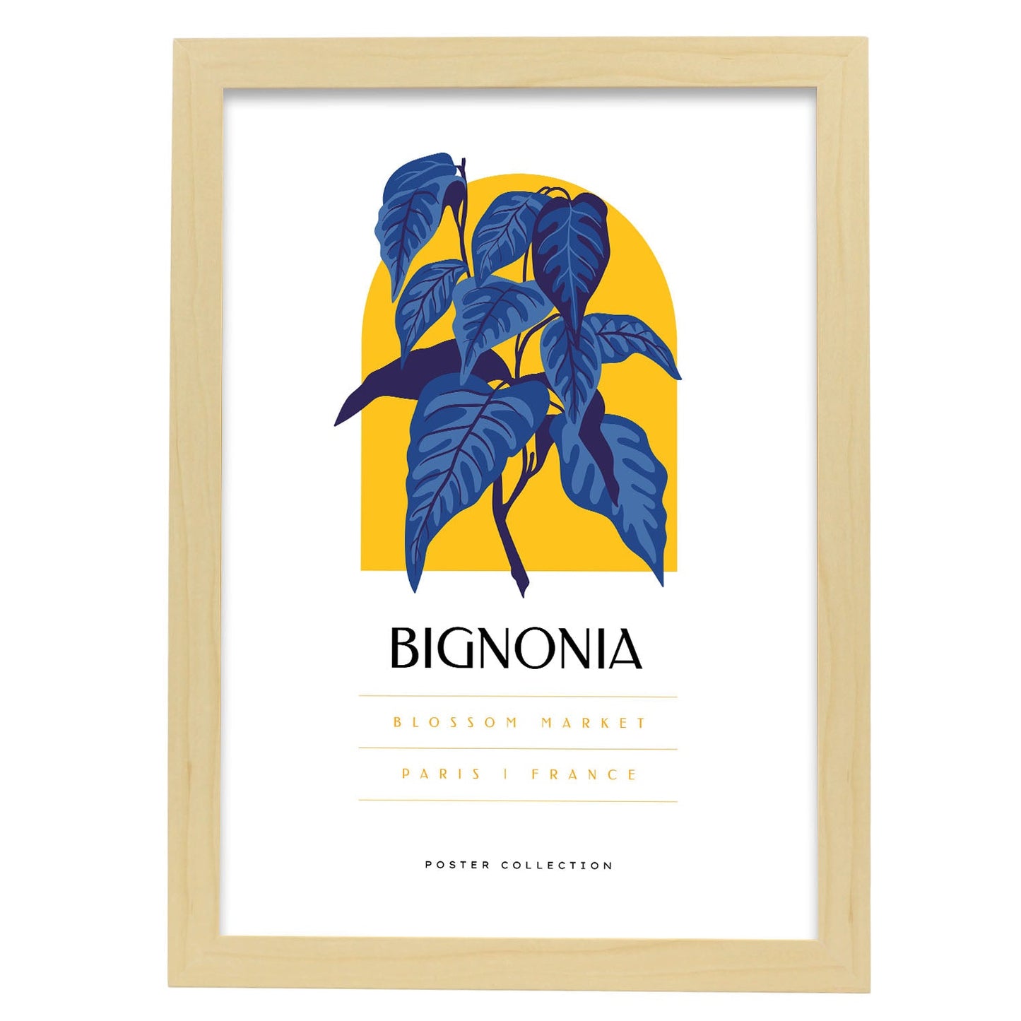 Bignonia Blossom Market-Artwork-Nacnic-A3-Marco Madera clara-Nacnic Estudio SL