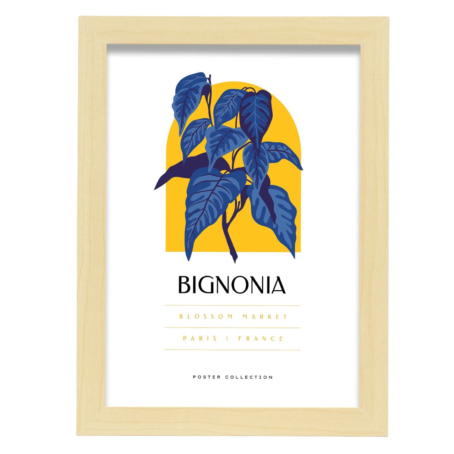 Bignonia Blossom Market-Artwork-Nacnic-A4-Marco Madera clara-Nacnic Estudio SL