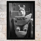 Set de 3 Cuadros Animales Leyendo Periódico En El Inodoro, Gato, Perro, Llama, Póster en Blanco y Negro con Ilustración Impresa en Estilo B/N para Decorar las Paredes del Inodoro, Baño, Lavabo, WC