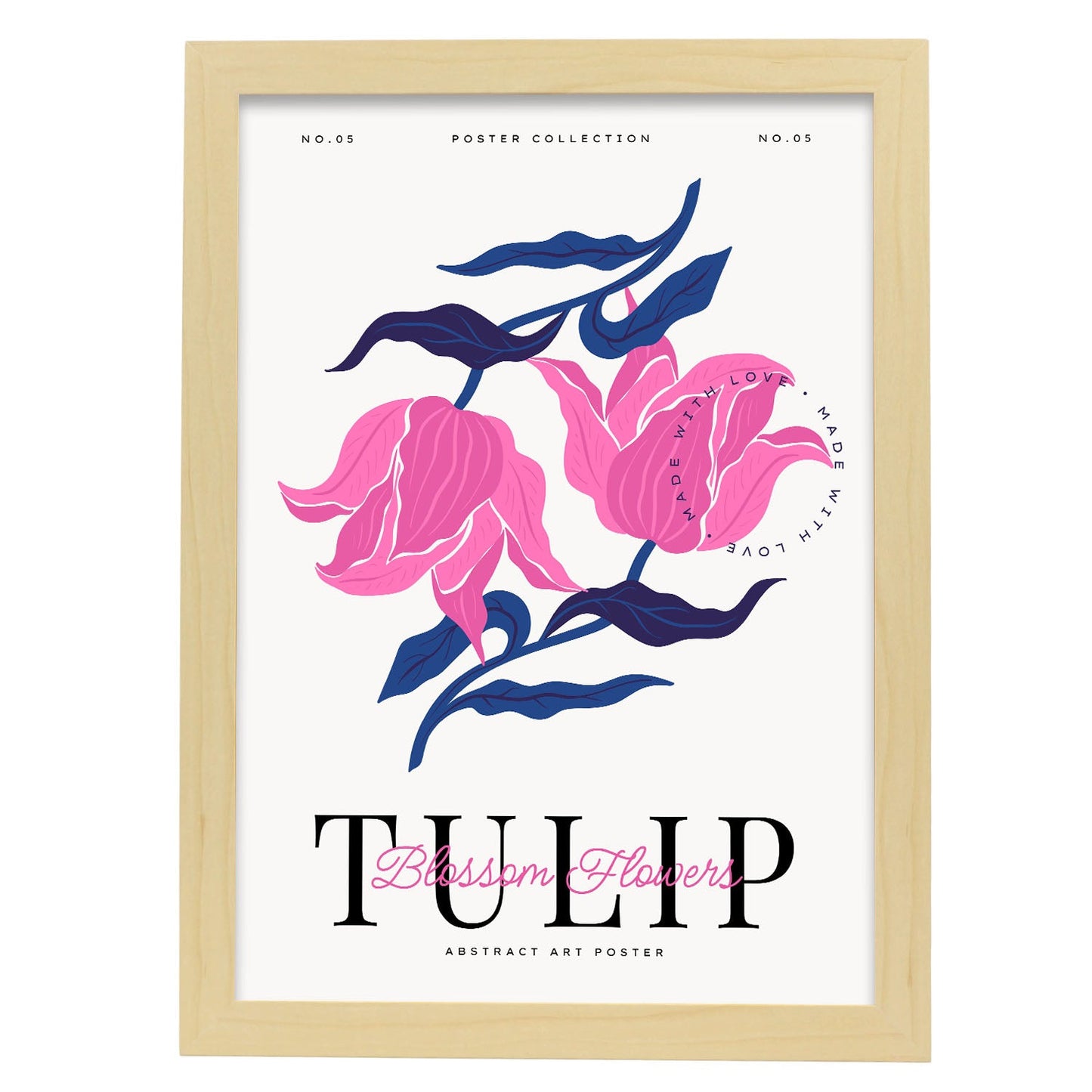 Blossom Flowers Tulip-Artwork-Nacnic-A3-Marco Madera clara-Nacnic Estudio SL