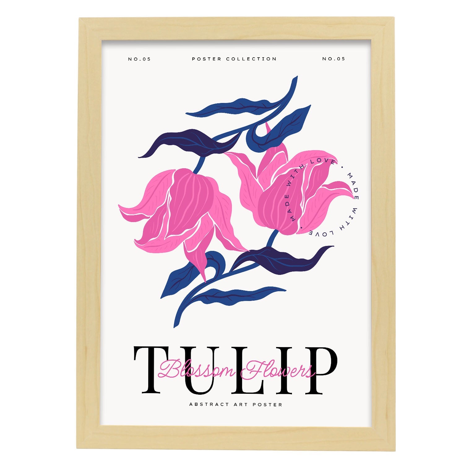 Blossom Flowers Tulip-Artwork-Nacnic-A3-Marco Madera clara-Nacnic Estudio SL