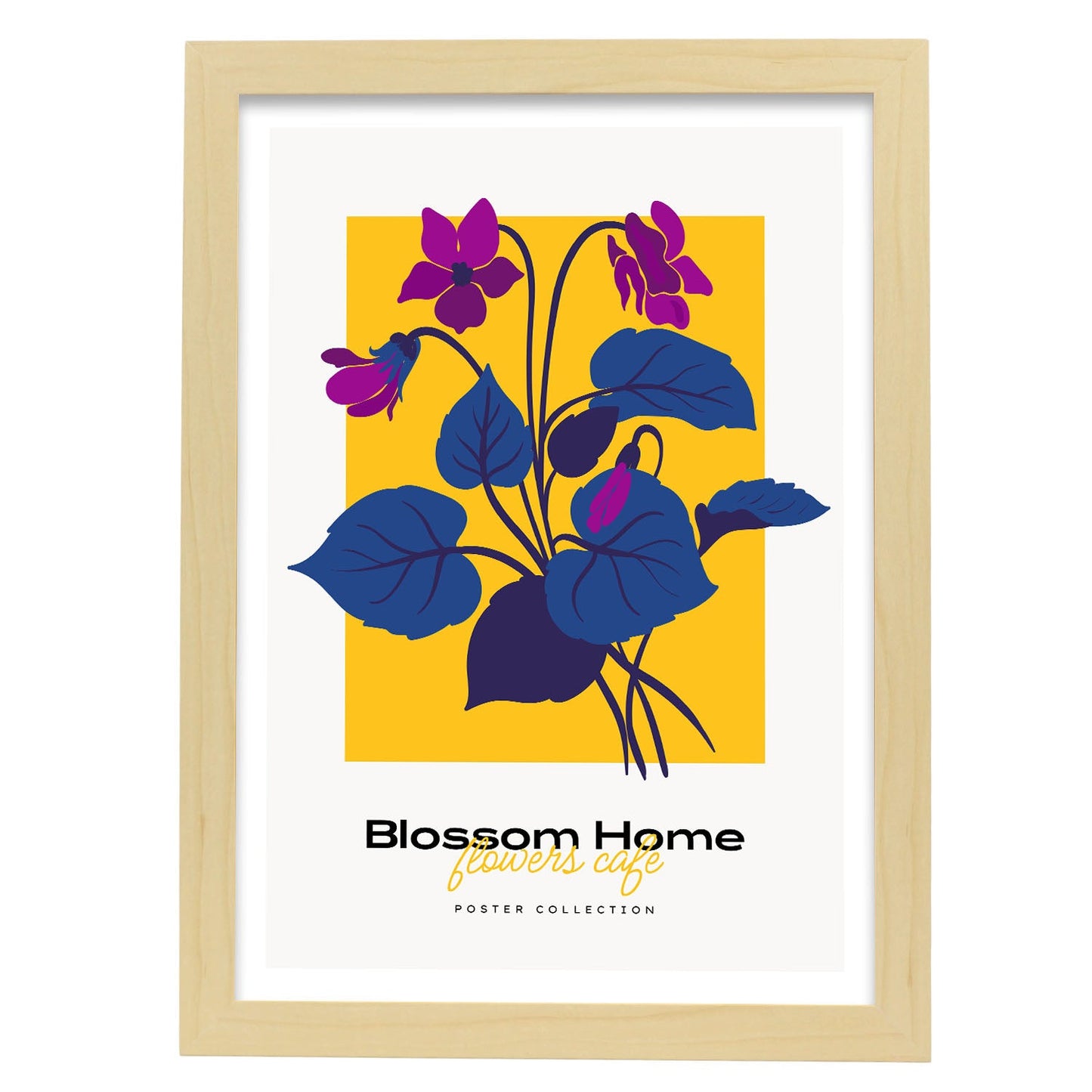Blossom Home Flowers Cafe-Artwork-Nacnic-A3-Marco Madera clara-Nacnic Estudio SL