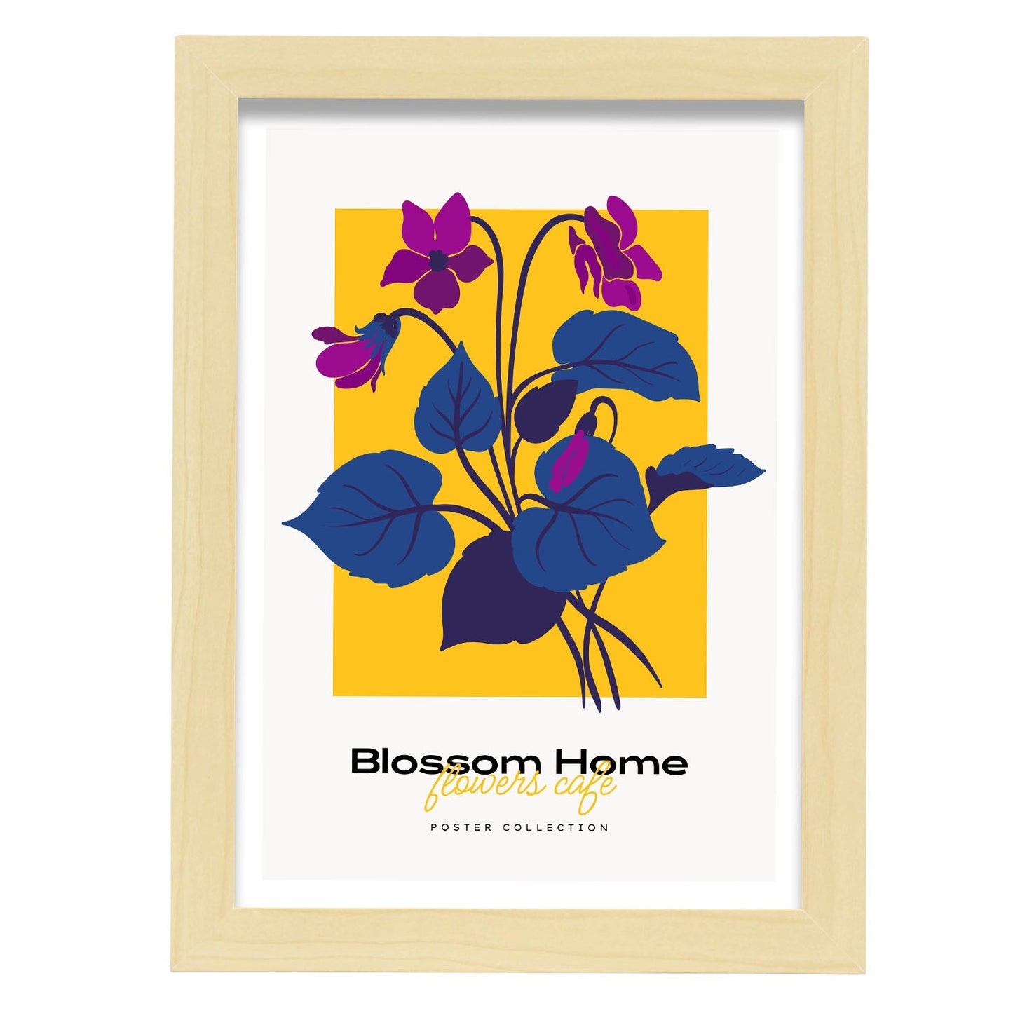 Blossom Home Flowers Cafe-Artwork-Nacnic-A4-Marco Madera clara-Nacnic Estudio SL