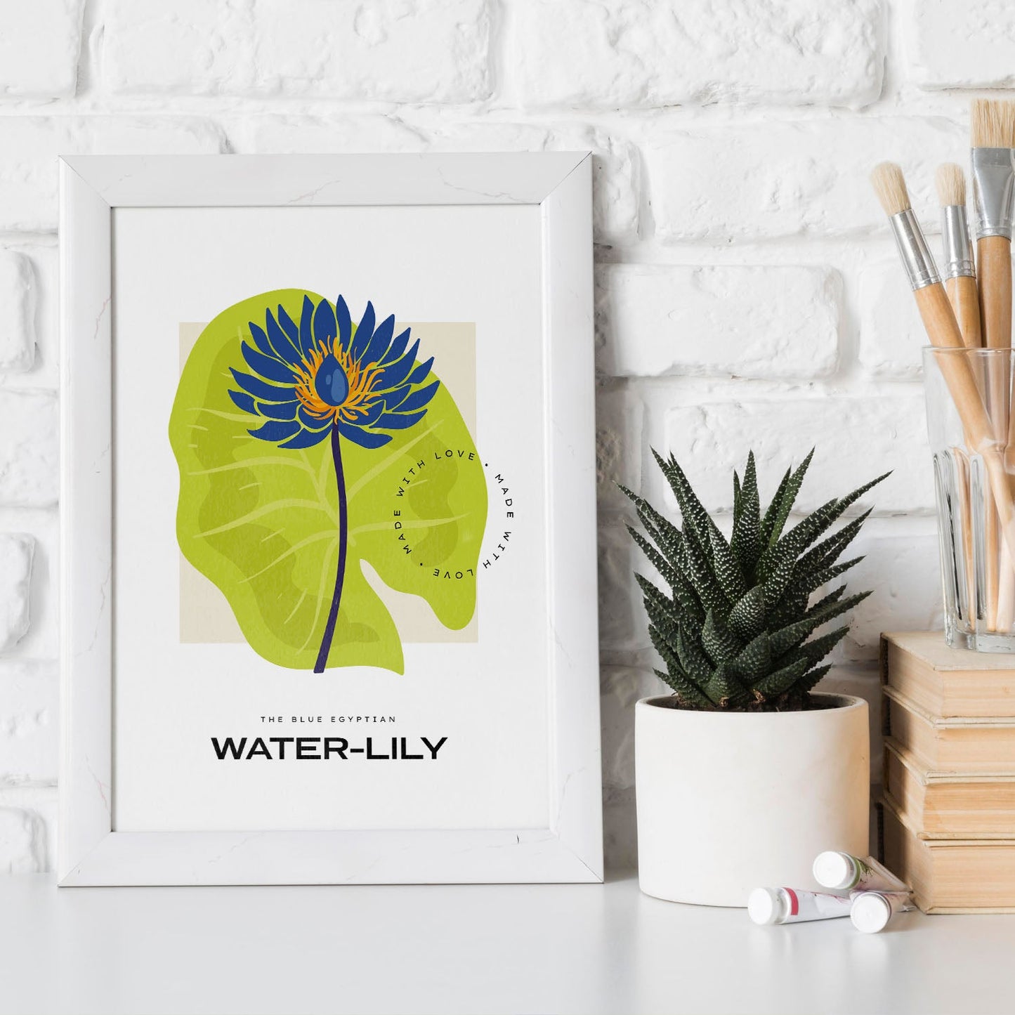 Blue Egyptian Waterlily-Artwork-Nacnic-Nacnic Estudio SL