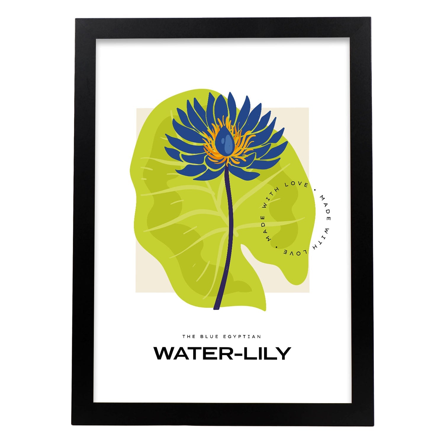 Blue Egyptian Waterlily-Artwork-Nacnic-A3-Sin marco-Nacnic Estudio SL