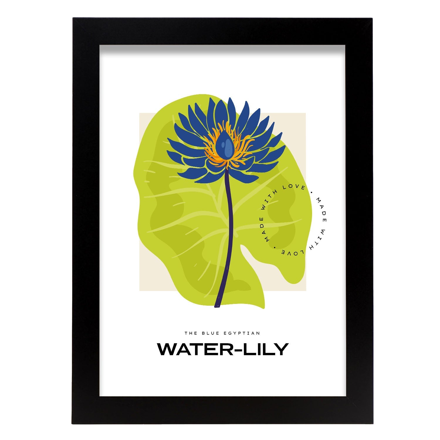 Blue Egyptian Waterlily-Artwork-Nacnic-A4-Sin marco-Nacnic Estudio SL