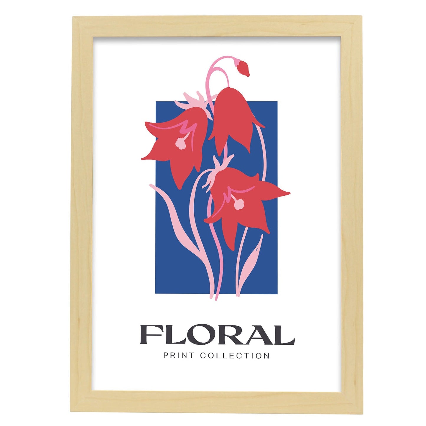 Bluebell flower-Artwork-Nacnic-A3-Marco Madera clara-Nacnic Estudio SL