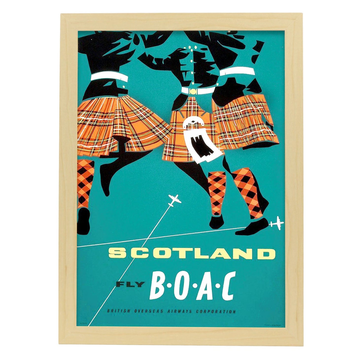 BOAC-Scotland-Airline-Poster-Artwork-Nacnic-A3-Marco Madera clara-Nacnic Estudio SL