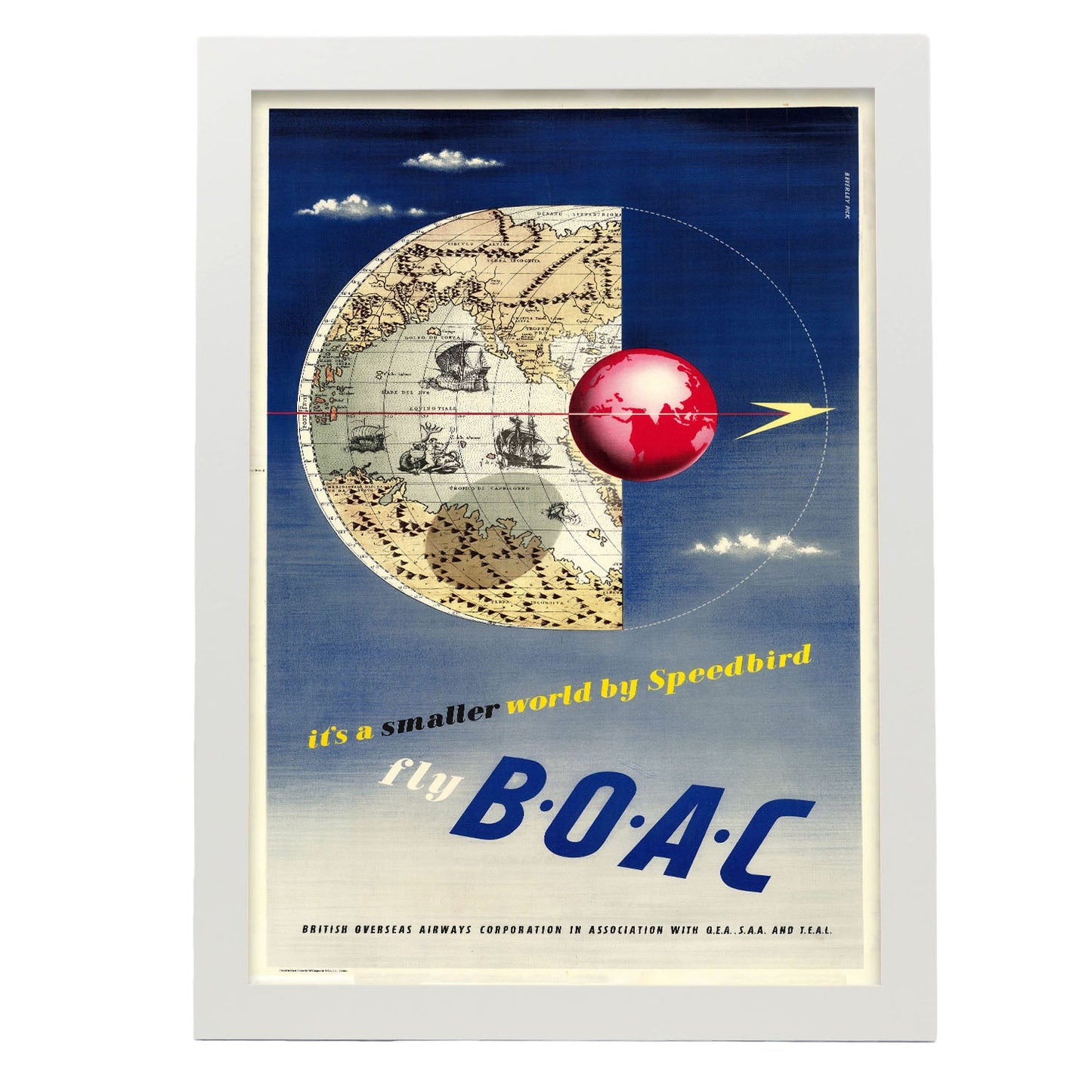 BOAC-vintage-airline-poster-map-Artwork-Nacnic-A3-Marco Blanco-Nacnic Estudio SL