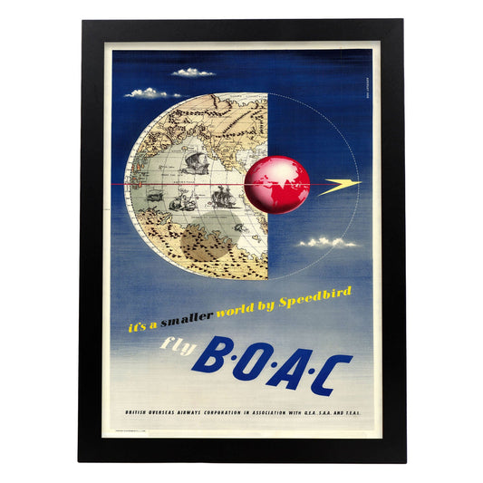 BOAC-vintage-airline-poster-map-Artwork-Nacnic-A3-Sin marco-Nacnic Estudio SL