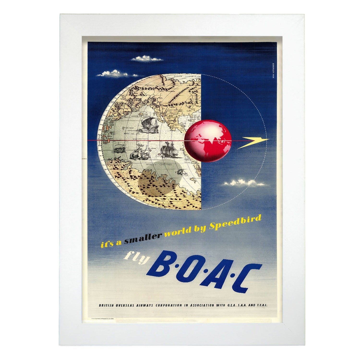 BOAC-vintage-airline-poster-map-Artwork-Nacnic-A4-Marco Blanco-Nacnic Estudio SL