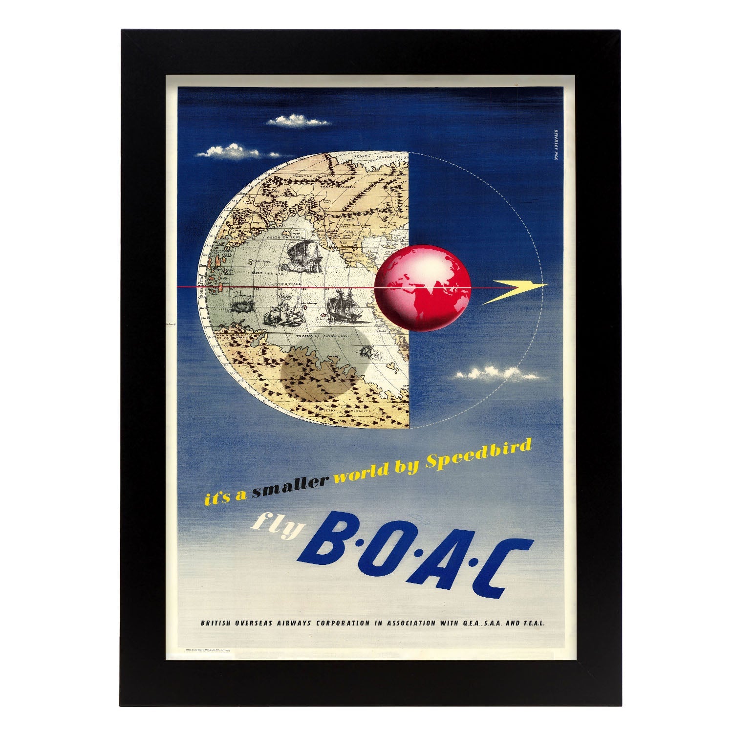 BOAC-vintage-airline-poster-map-Artwork-Nacnic-A4-Sin marco-Nacnic Estudio SL