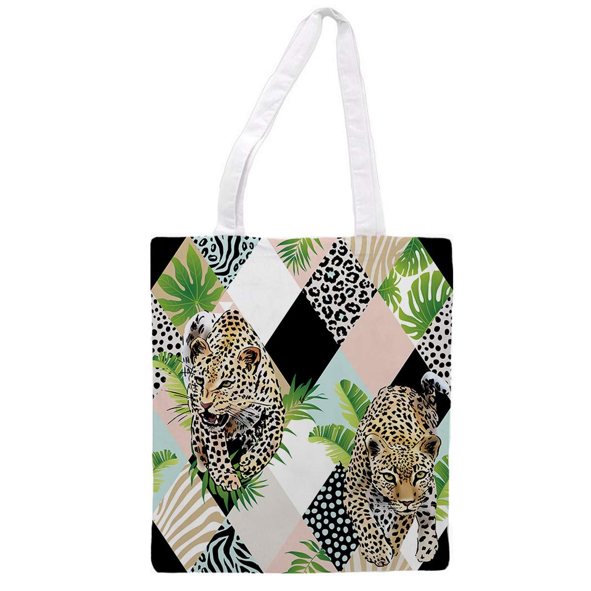 Bolsa tote de tela ROMBOS JAGUAR AMAZONAS. Bandolera multiusos