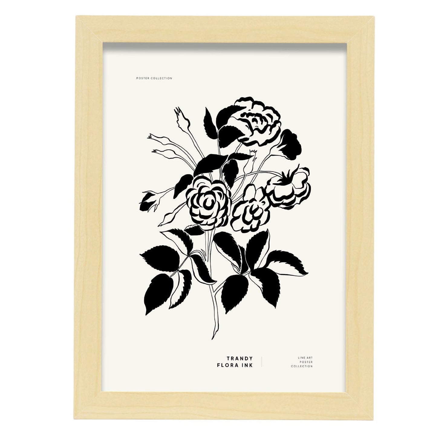 Boquet of Roses-Artwork-Nacnic-A4-Marco Madera clara-Nacnic Estudio SL