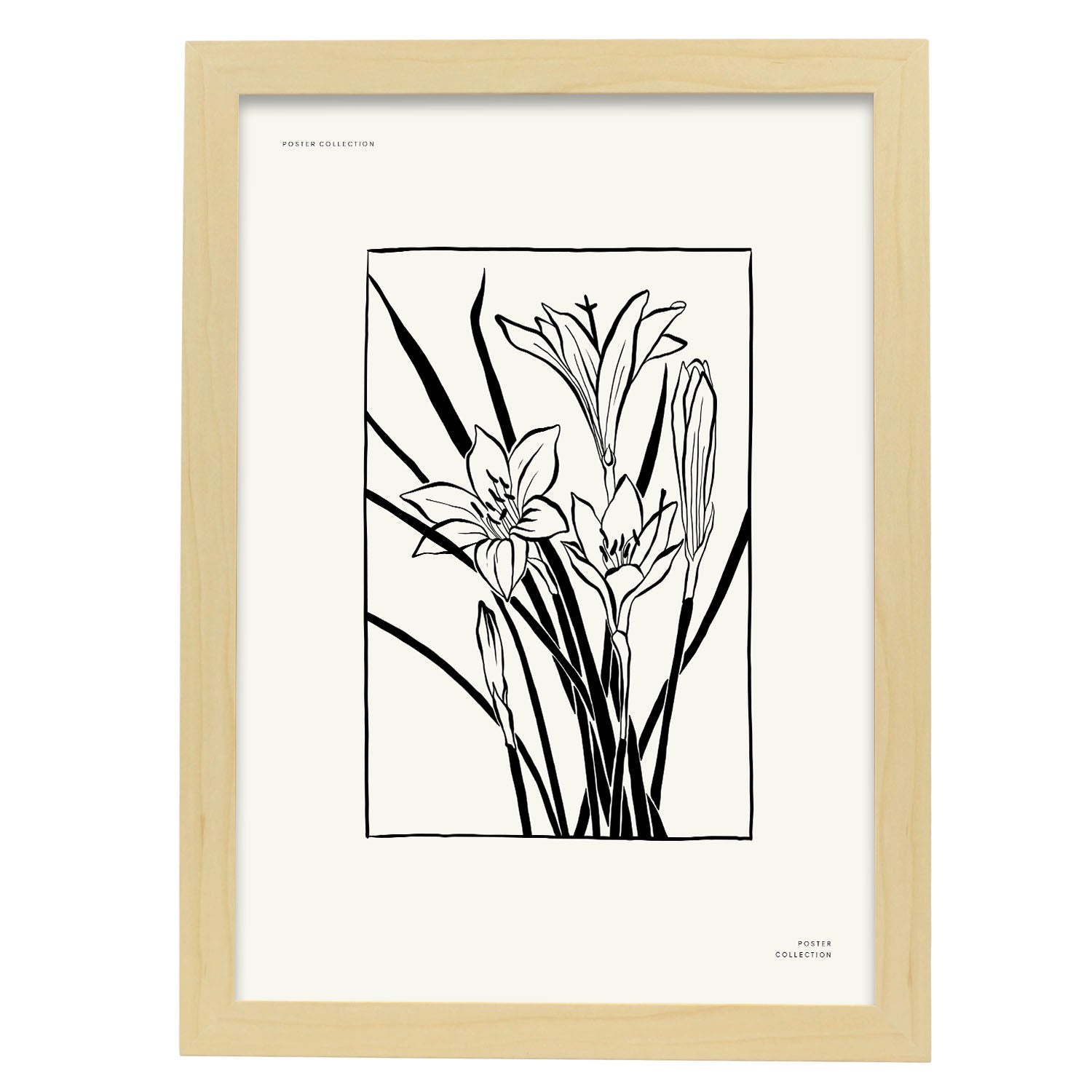 Boquet of Tiger Lily-Artwork-Nacnic-A3-Marco Madera clara-Nacnic Estudio SL