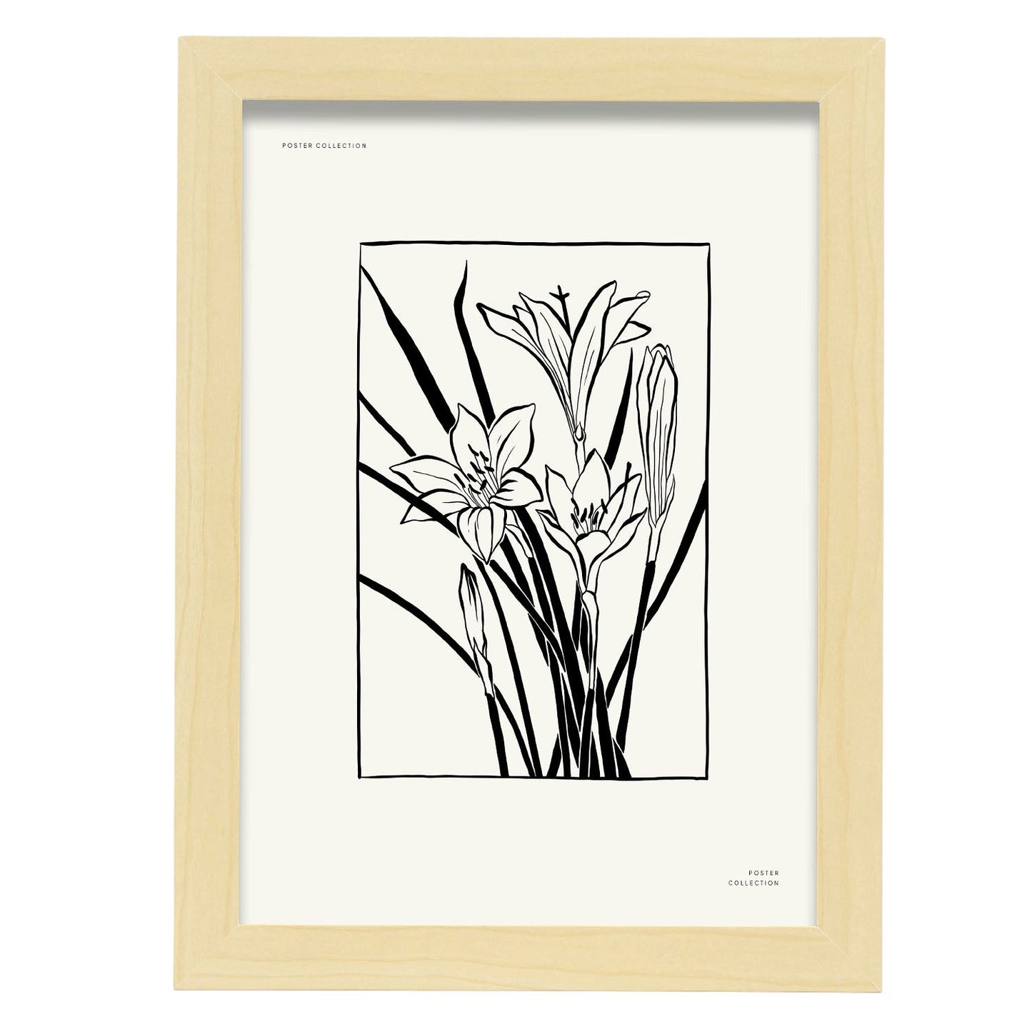 Boquet of Tiger Lily-Artwork-Nacnic-A4-Marco Madera clara-Nacnic Estudio SL