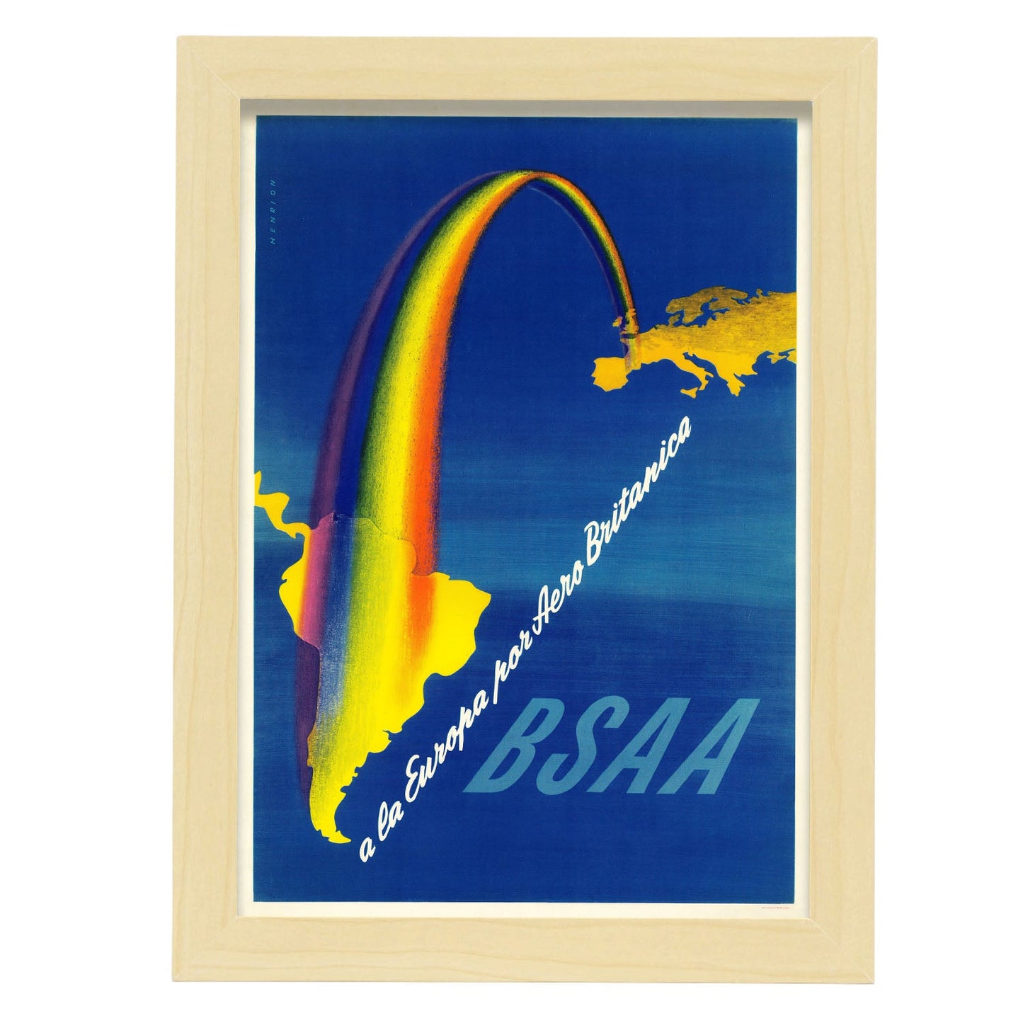 BSAA-Vintage-airline-poster-Artwork-Nacnic-A4-Marco Madera clara-Nacnic Estudio SL