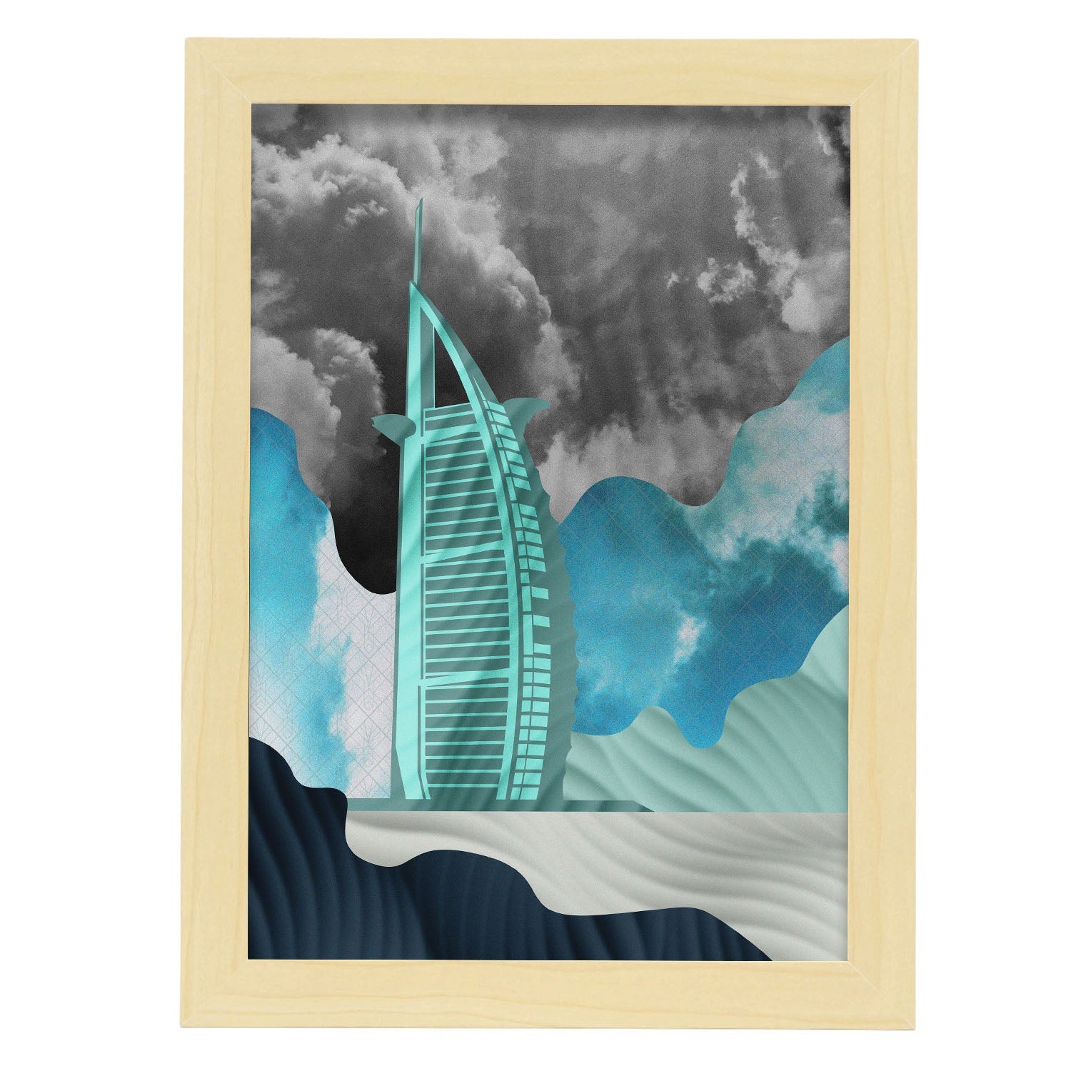 Burj Al Arab-Artwork-Nacnic-A4-Marco Madera clara-Nacnic Estudio SL