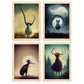 Burton style Animal Illustrations and Posters inspired by Burton's Dark and Goth art Interior Design and Decoration Set Collection 1-Artwork-Nacnic-A4-Marco Madera clara-Nacnic Estudio SL