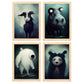 Burton style Animal Illustrations and Posters inspired by Burton's Dark and Goth art Interior Design and Decoration Set Collection 3-Artwork-Nacnic-A4-Marco Madera clara-Nacnic Estudio SL