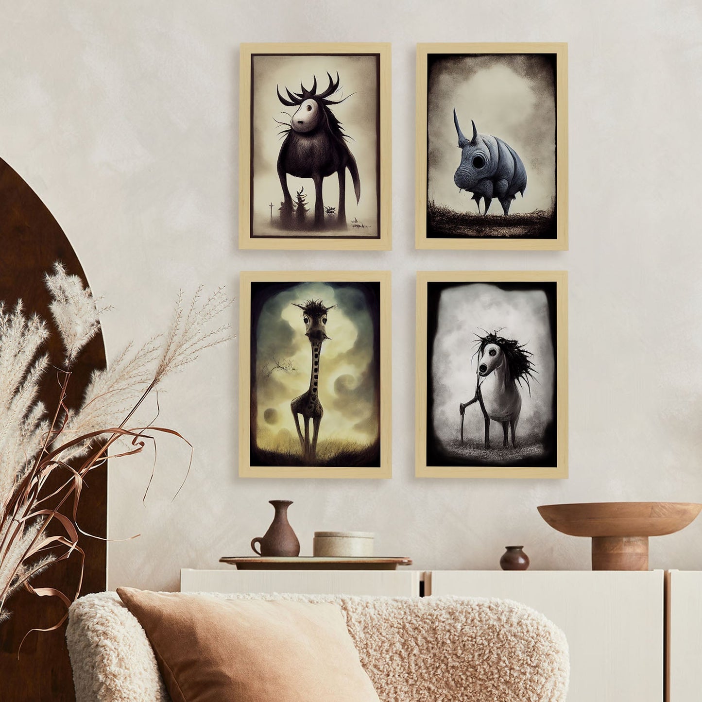 Burton style Animal Illustrations and Posters inspired by Burton's Dark and Goth art Interior Design and Decoration Sets Collection 1-Artwork-Nacnic-Nacnic Estudio SL