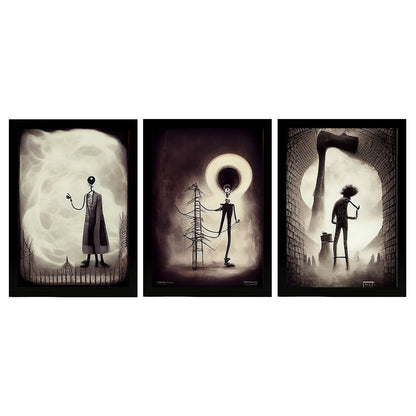 Burton style Animal Illustrations and Posters inspired by Burton's Dark and Goth art Interior Design and Decoration Sets Collection 14-Artwork-Nacnic-A4-Sin Marco-Nacnic Estudio SL