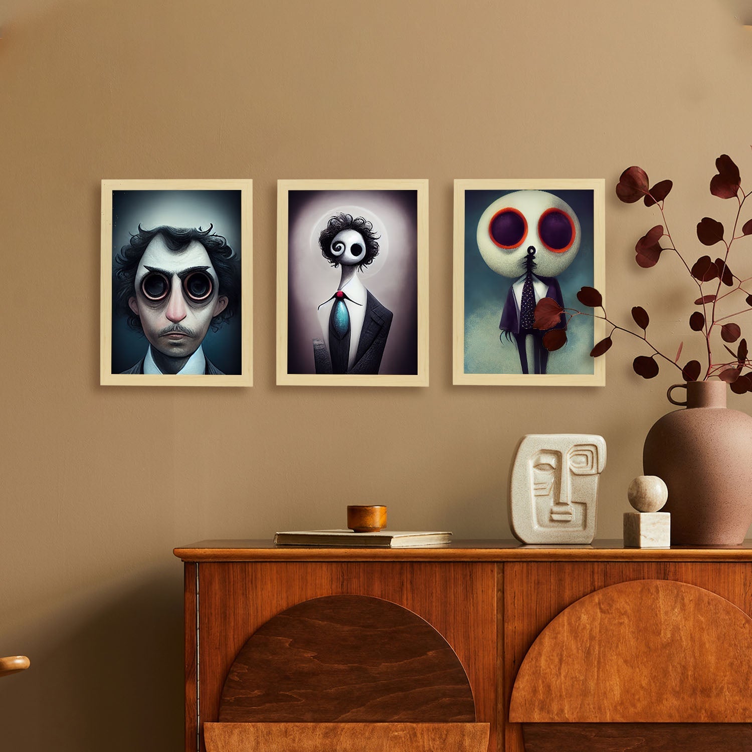 Burton style Animal Illustrations and Posters inspired by Burton's Dark and Goth art Interior Design and Decoration Sets Collection 4-Artwork-Nacnic-Nacnic Estudio SL