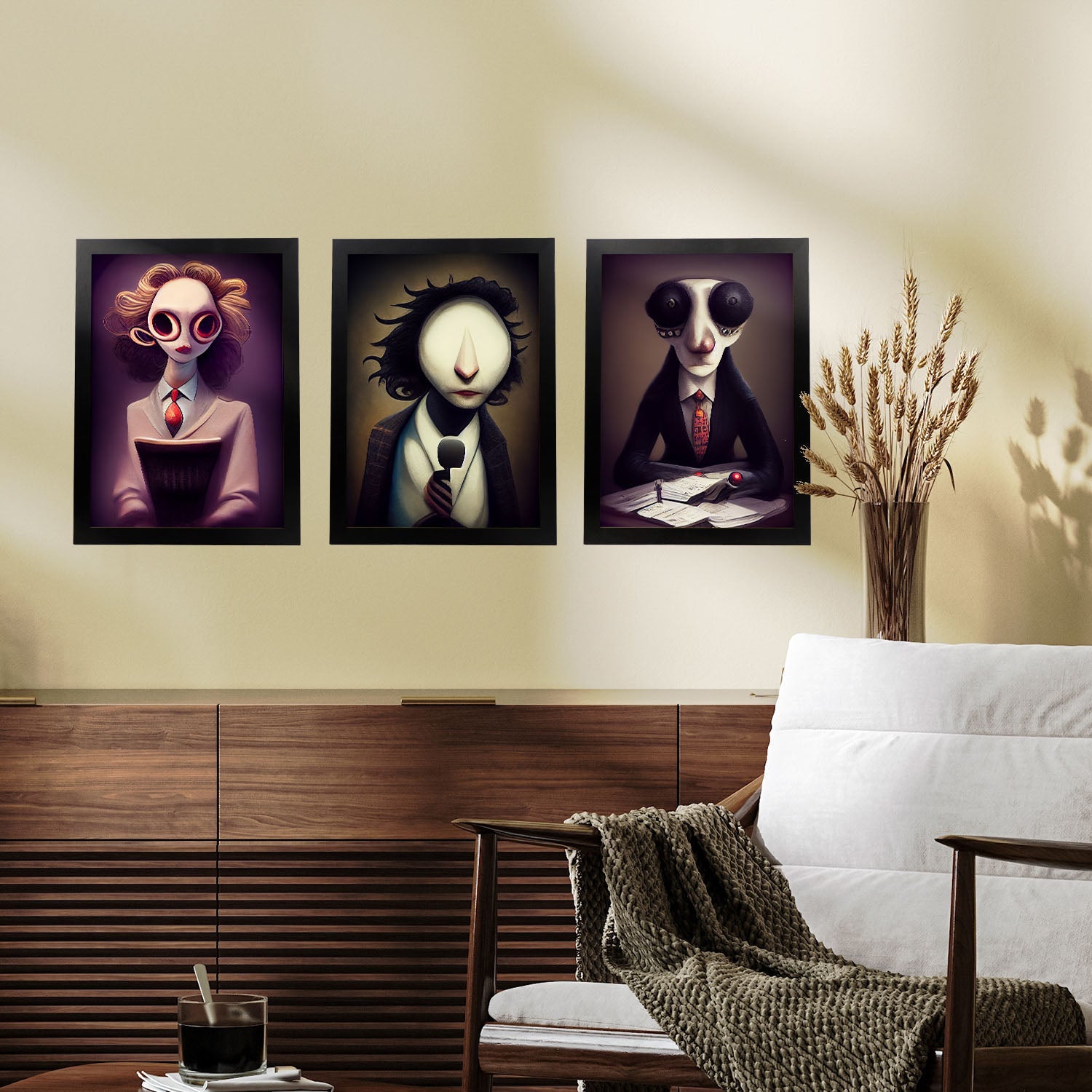 Burton style Animal Illustrations and Posters inspired by Burton's Dark and Goth art Interior Design and Decoration Sets Collection 8-Artwork-Nacnic-Nacnic Estudio SL