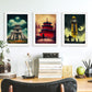 Burton style Illustrations of monuments and cities inspired by Burton's Dark and Goth art Interior Design and Decoration Set Collection 8-Artwork-Nacnic-Nacnic Estudio SL