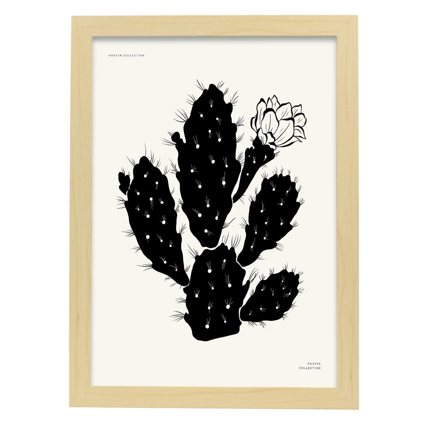 Cactus Flower-Artwork-Nacnic-A3-Marco Madera clara-Nacnic Estudio SL