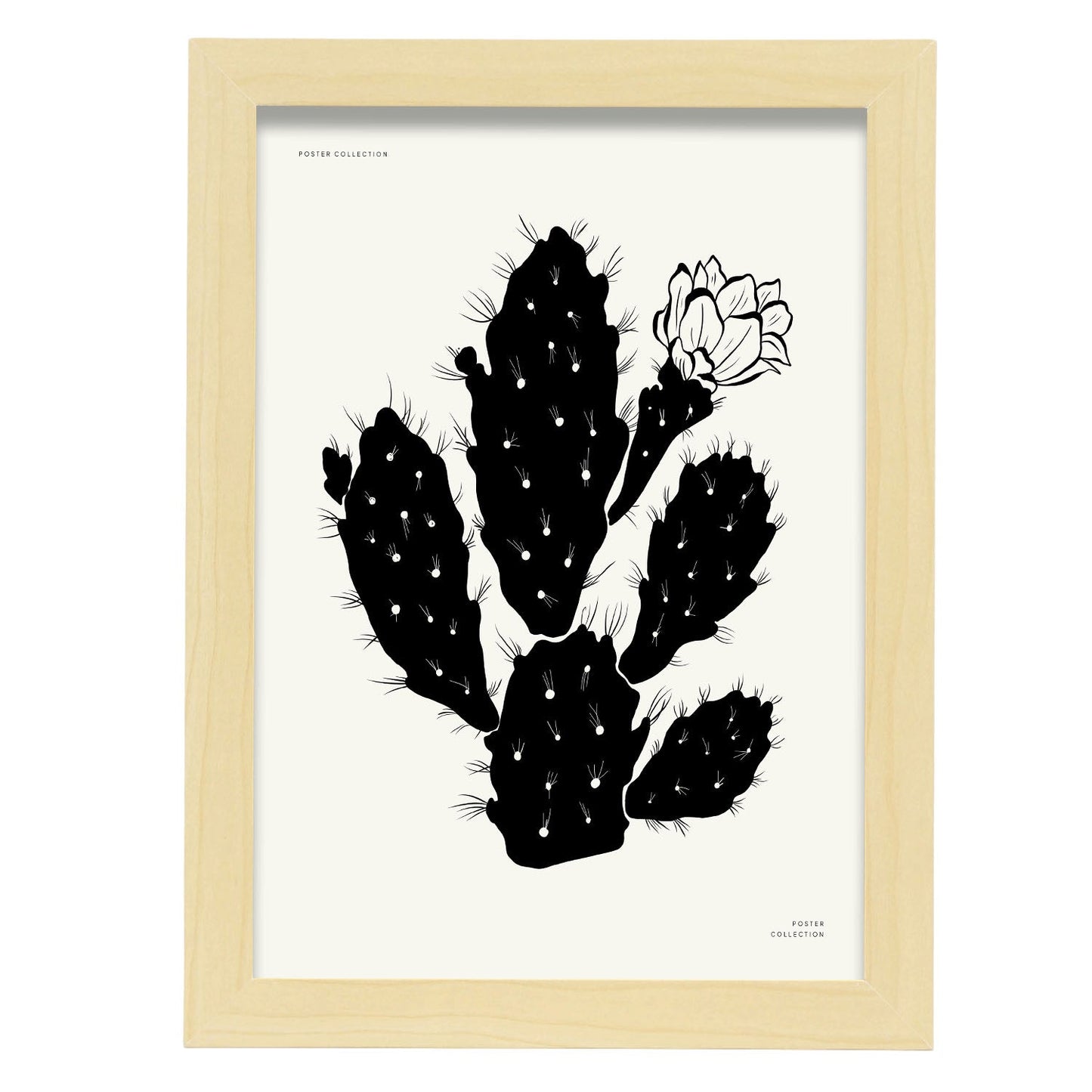 Cactus Flower-Artwork-Nacnic-A4-Marco Madera clara-Nacnic Estudio SL
