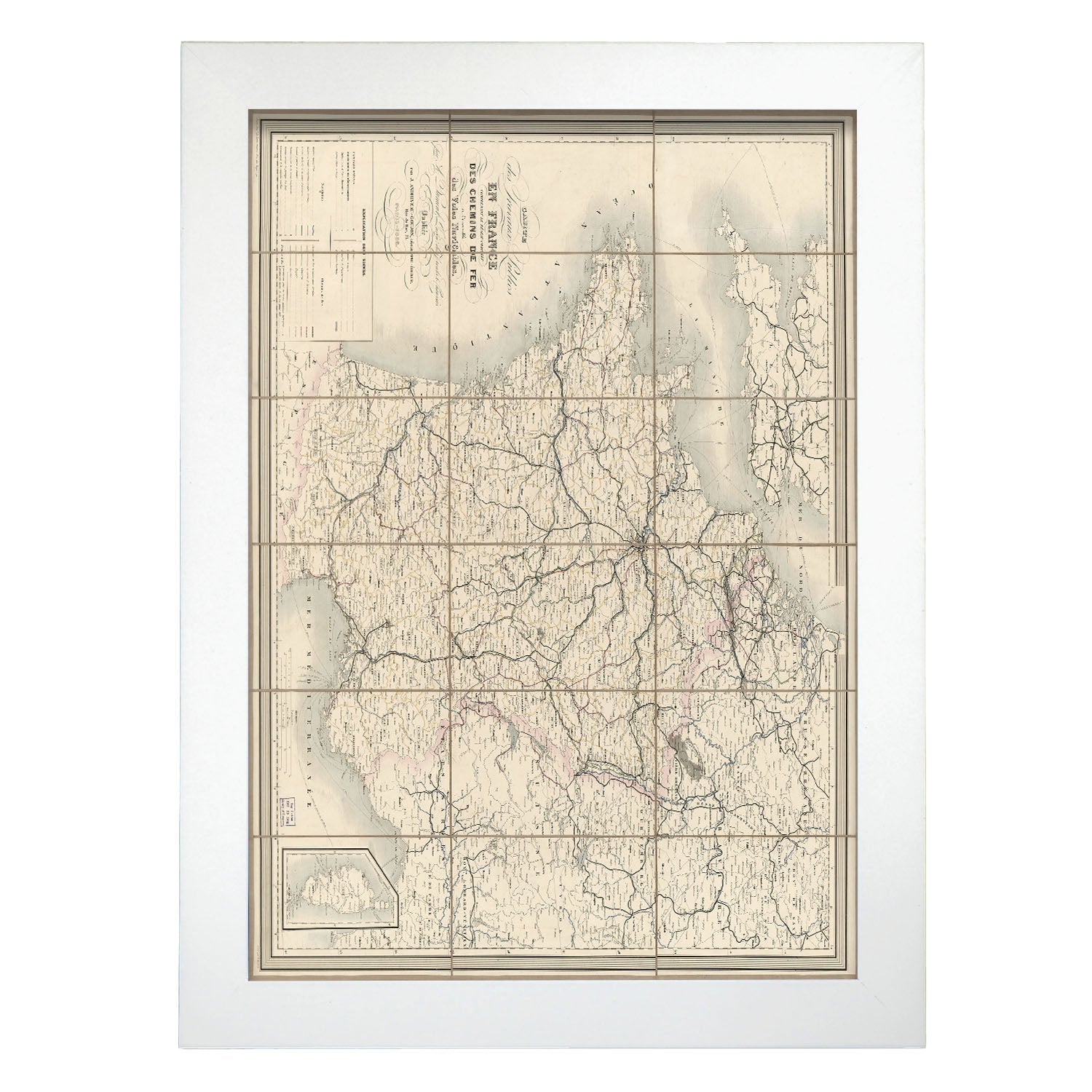 Carte des travaux publics en France 1865-Artwork-Nacnic-A4-Marco Blanco-Nacnic Estudio SL
