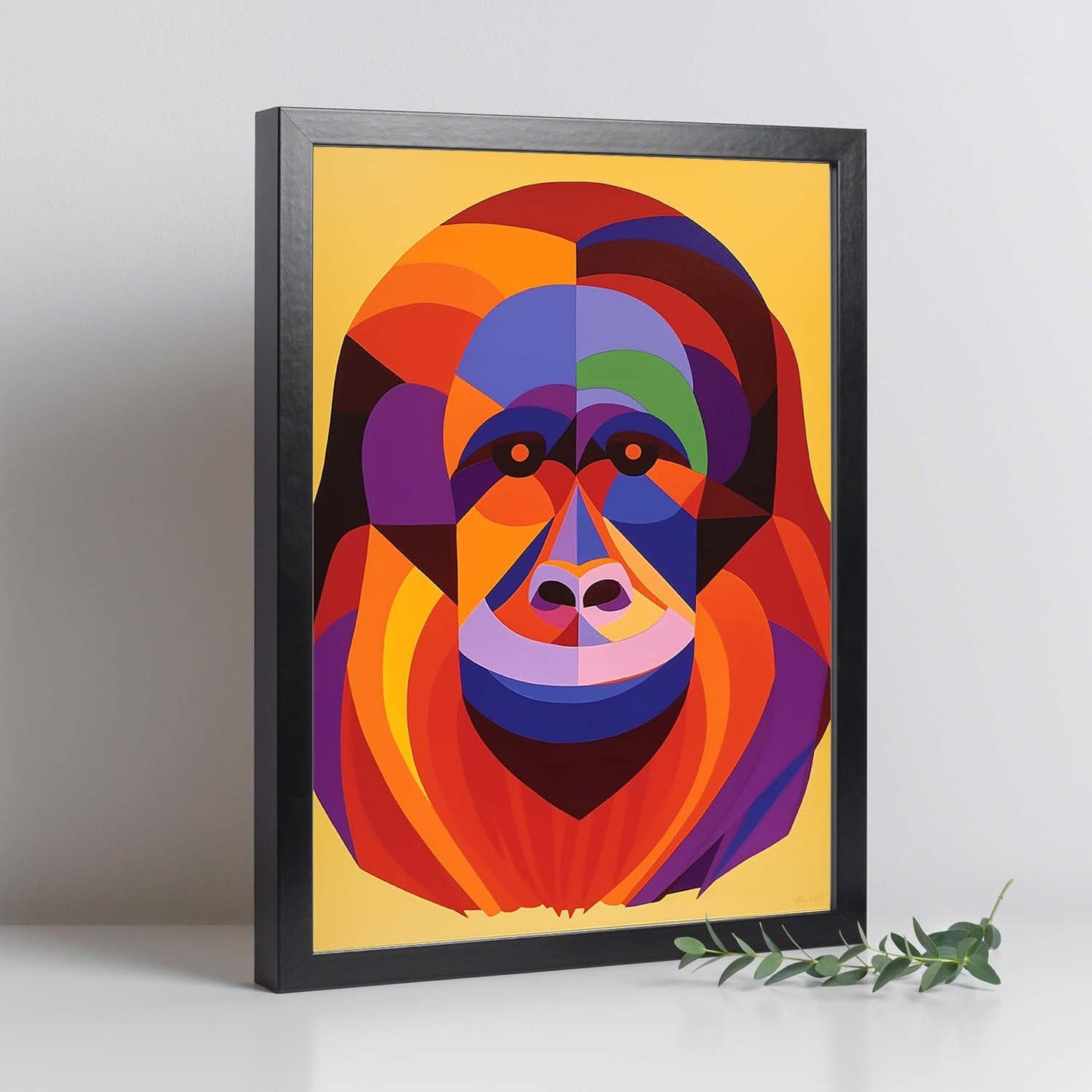 Cartel de Orangután Estilo Victor Vasarely