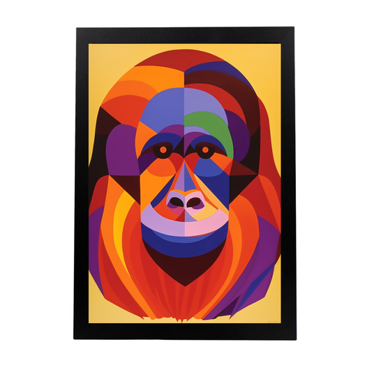 Cartel de Orangután Estilo Victor Vasarely