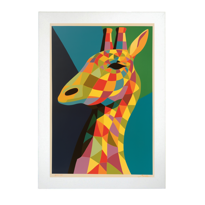 Lámina de Jirafa al Estilo Victor Vasarely