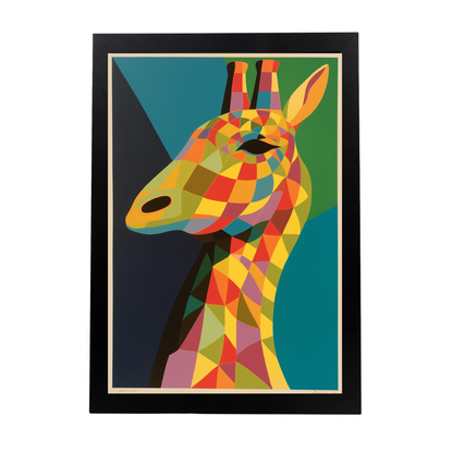 Lámina de Jirafa al Estilo Victor Vasarely