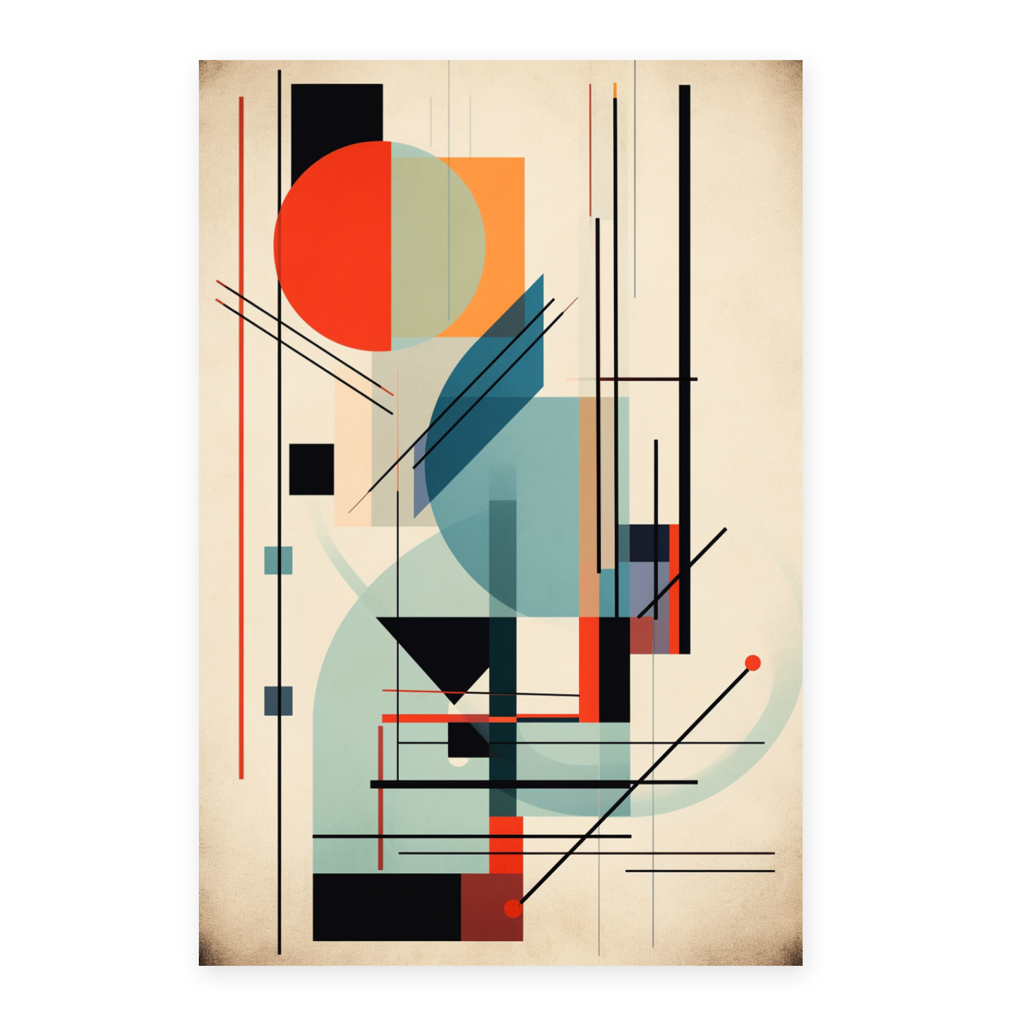 Cartel Geométrico con Fondo de Bauhaus