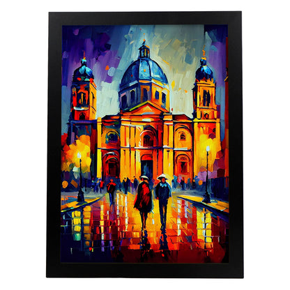 Catedral metropolitana nacnica Ciudad de México México Oil Painti. Estampados de arte de pared estético para el diseño de dormitorio o sala de estar.-Artwork-Nacnic-A4-Sin marco-Nacnic Estudio SL