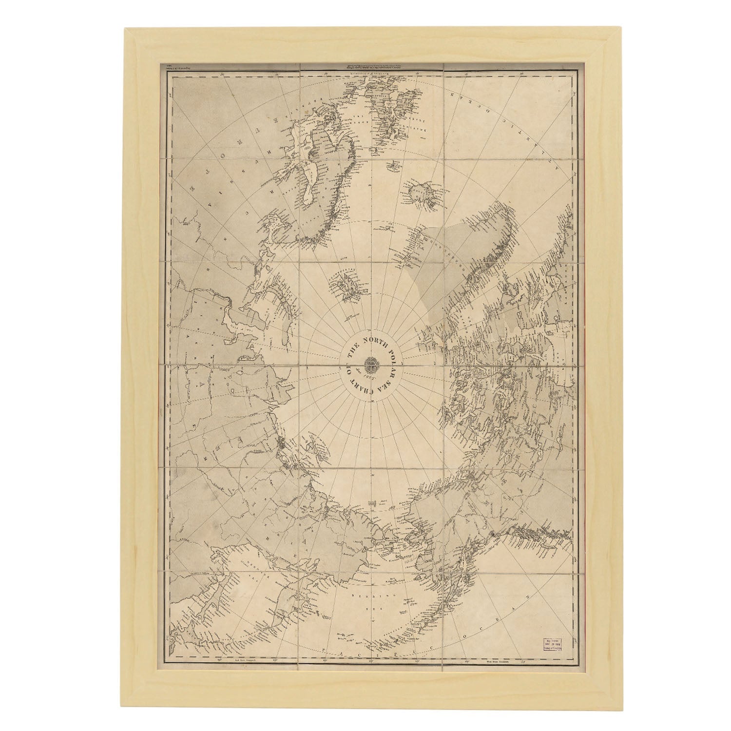 Chart_of_the_North_Polar_Sea_1855-Artwork-Nacnic-A3-Marco Madera clara-Nacnic Estudio SL