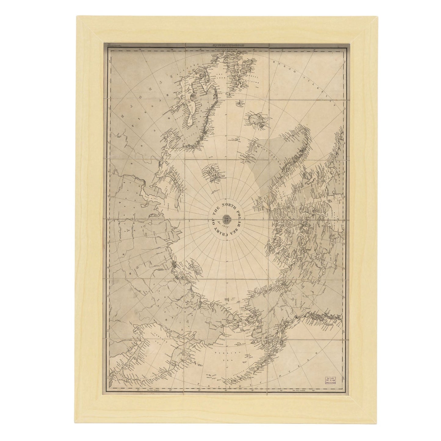Chart_of_the_North_Polar_Sea_1855-Artwork-Nacnic-A4-Marco Madera clara-Nacnic Estudio SL