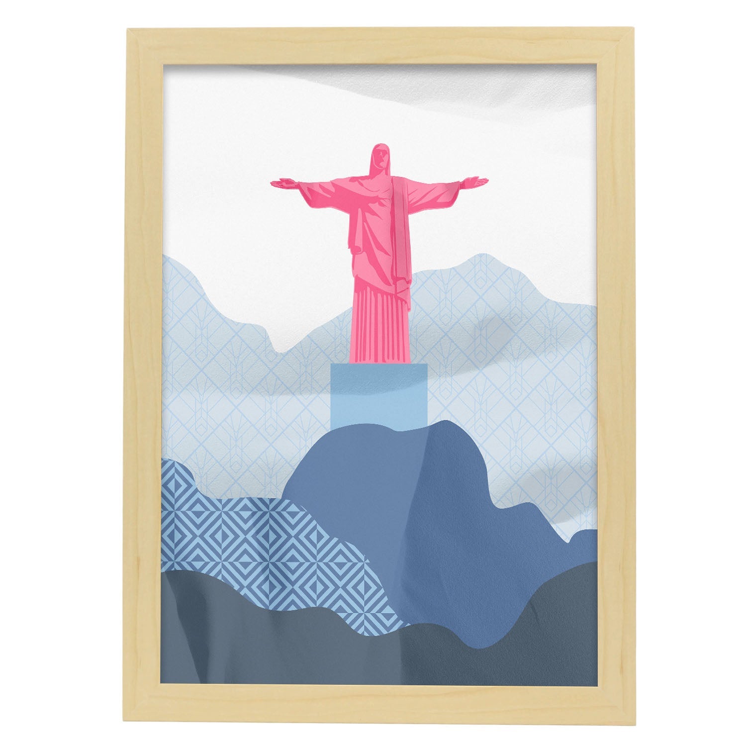 Christ the Redeemer-Artwork-Nacnic-A3-Marco Madera clara-Nacnic Estudio SL