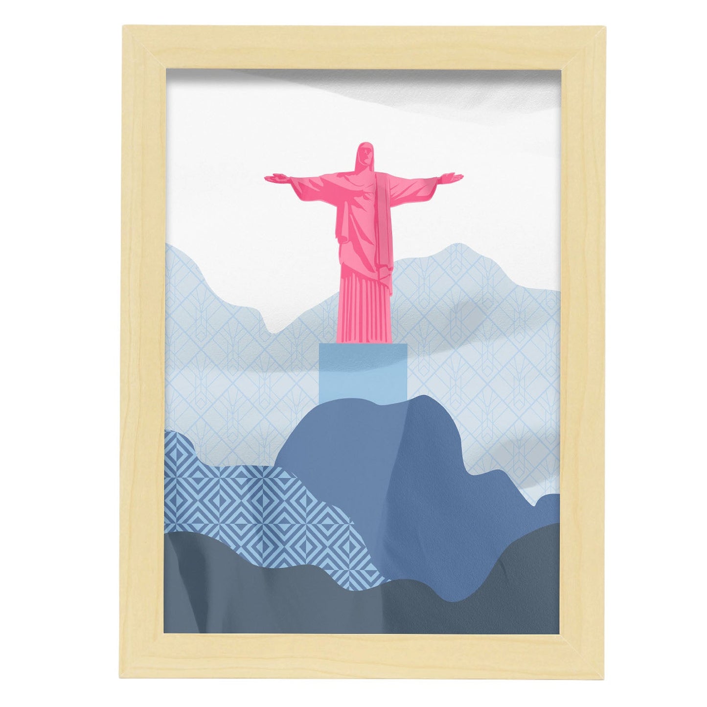 Christ the Redeemer-Artwork-Nacnic-A4-Marco Madera clara-Nacnic Estudio SL