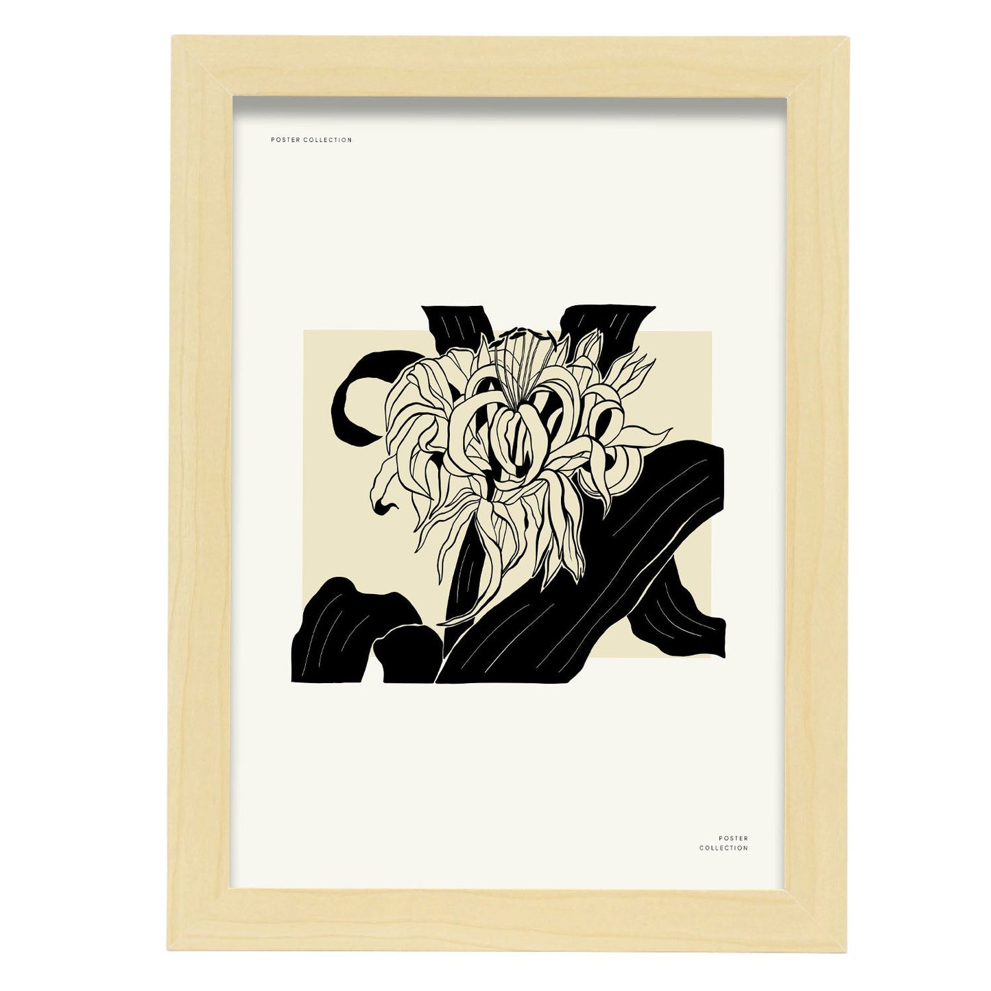 Chrysanthemum-Artwork-Nacnic-A4-Marco Madera clara-Nacnic Estudio SL