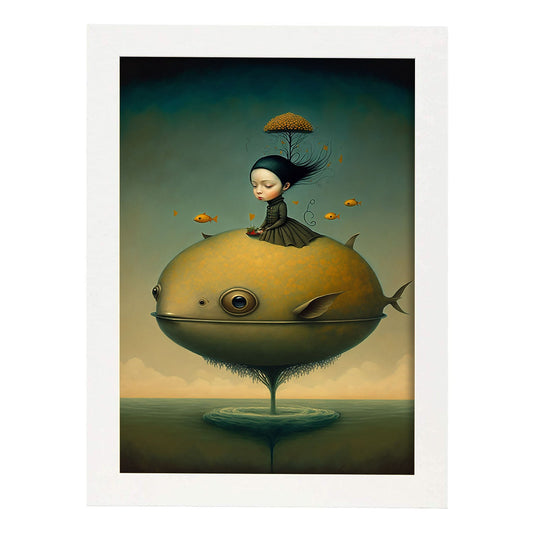 Cinemática supranaturalista nacnica por Duy Huynh Benjamin L 1. Impresiones de arte de pared estética para el diseño de dormitorio o sala de estar.-Artwork-Nacnic-A4-Marco Blanco-Nacnic Estudio SL